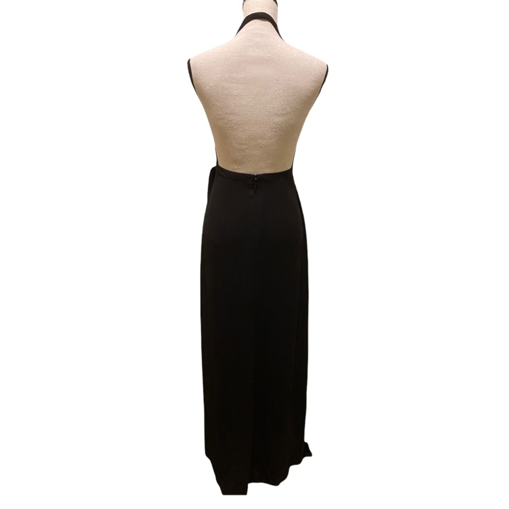 🔥HP🔥 BCBGMAXAZRIA Formal Black Long Halter Dress - Picture 3 of 10
